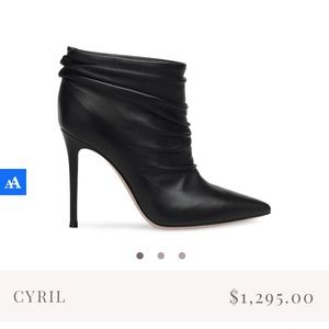 Gianvito Rossi CYRIL Leather Ankle Booties Sz 38